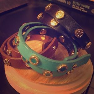 Tory Burch Leather Wrap Bracelet Bundle